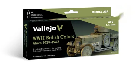 Vallejo Model Air 71622 britské barvy Afrika 1939–1943 (sada 8 × 18 ml)