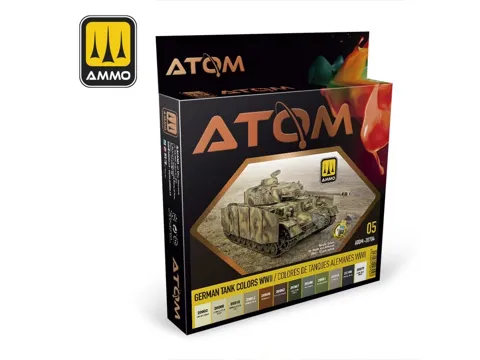 AMMO Mig ATOM 20704 sada barev německé tanky 2. světové války (German Tank Colors WWII)