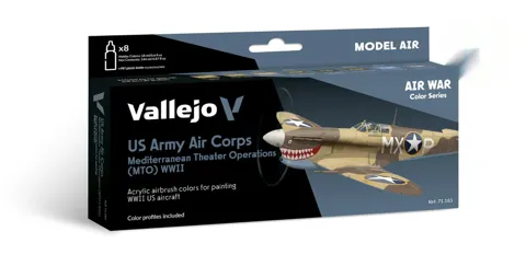 Vallejo Model Air 71183 US Army Air Corps MTO WWII – sada barev (8 ks)