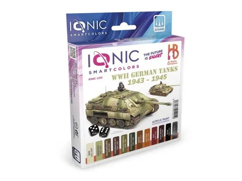 AMMO Mig IONIC Smart Acrylic Color IONIC-1201 německé tanky 1943–45, sada 12 akrylových barev (20 ml)